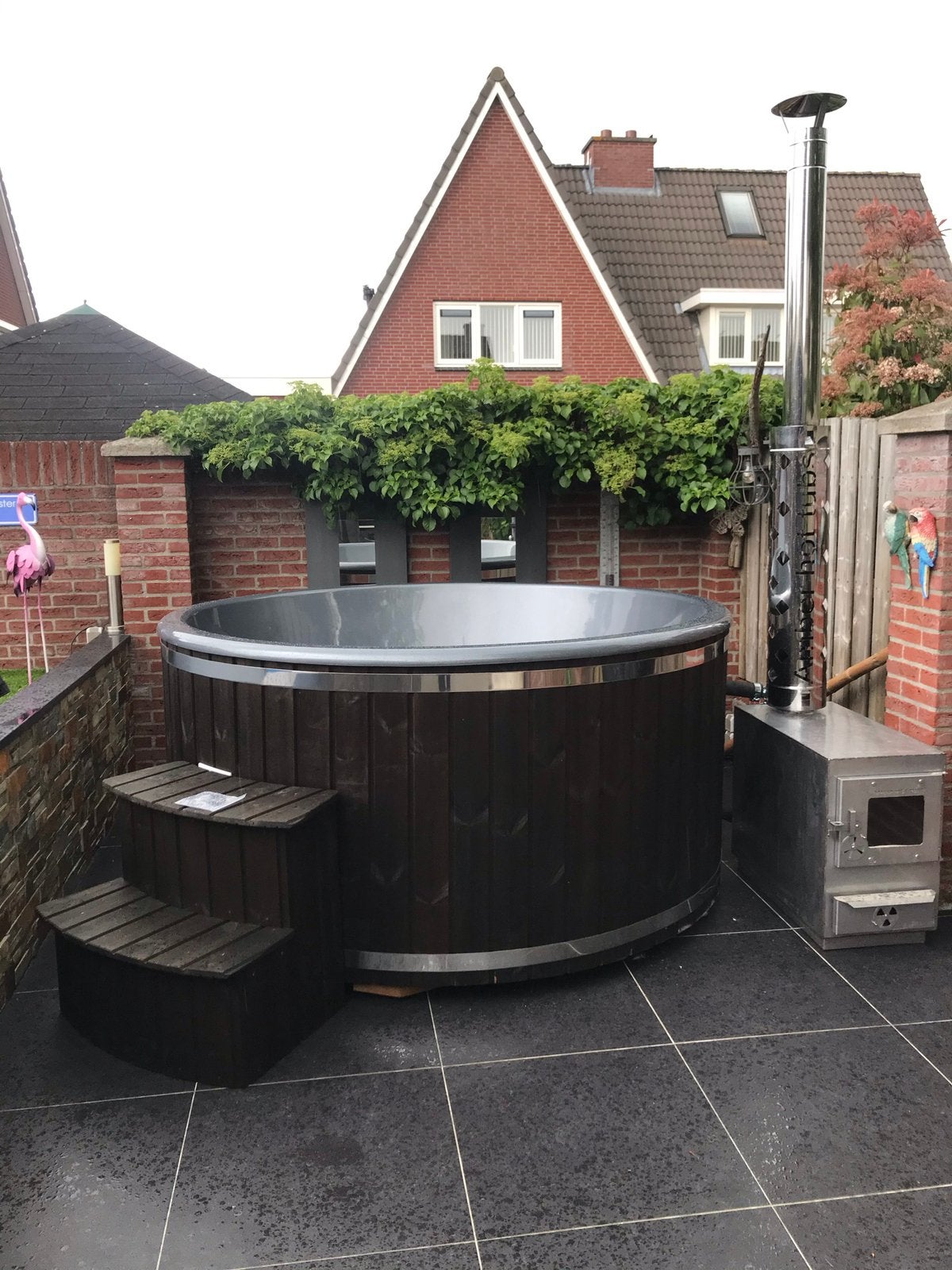 Hottub hot tub jacuzzi houtgestookt bubbelbad, Ophalen, Nieuw, Trap, Vast