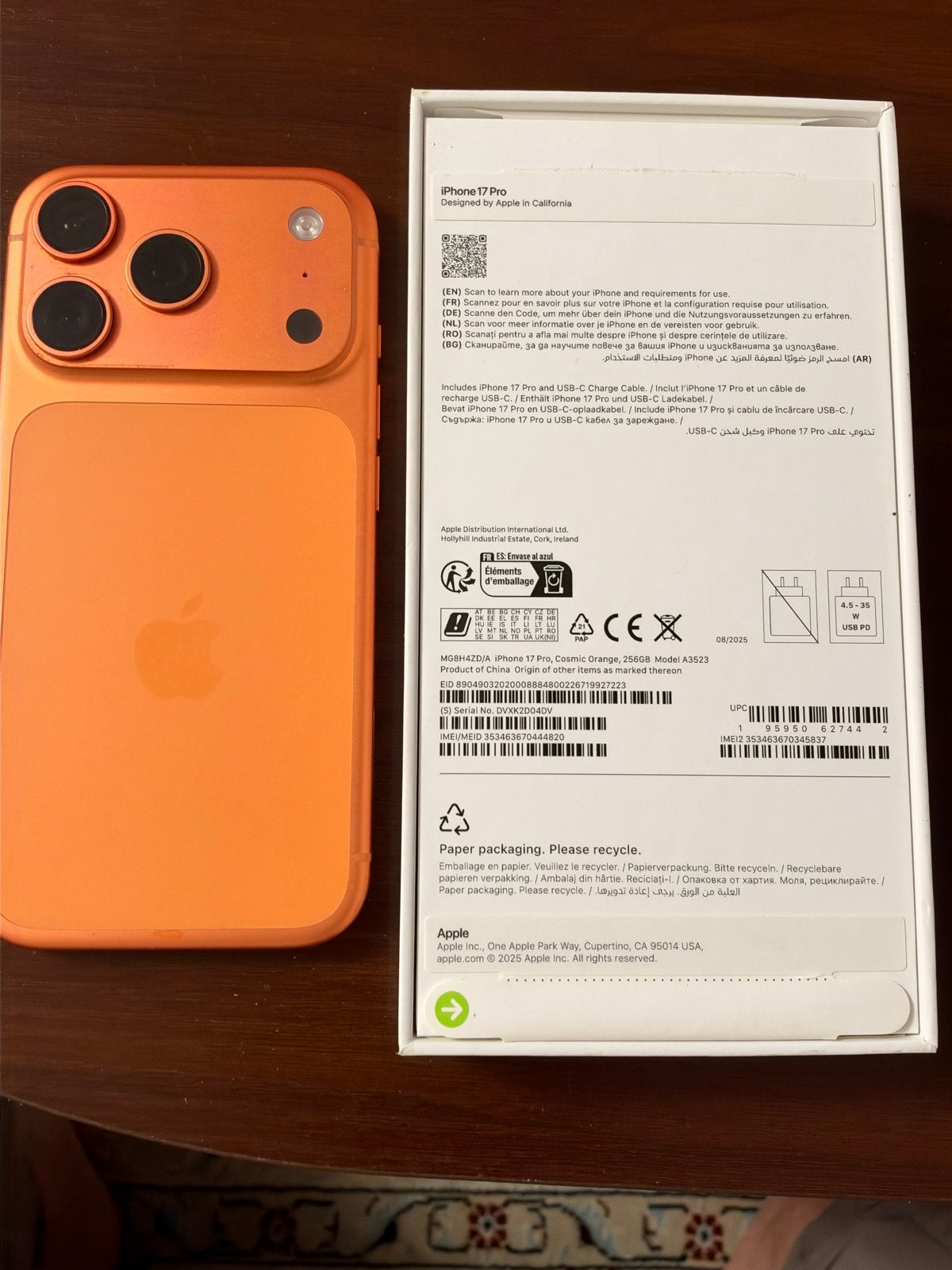 iPhone 17 Pro Oranje 256GB met 1 jaar garantie, Telecommunicatie, 256 GB, Ophalen of Verzenden, Zo goed als nieuw, Zonder simlock