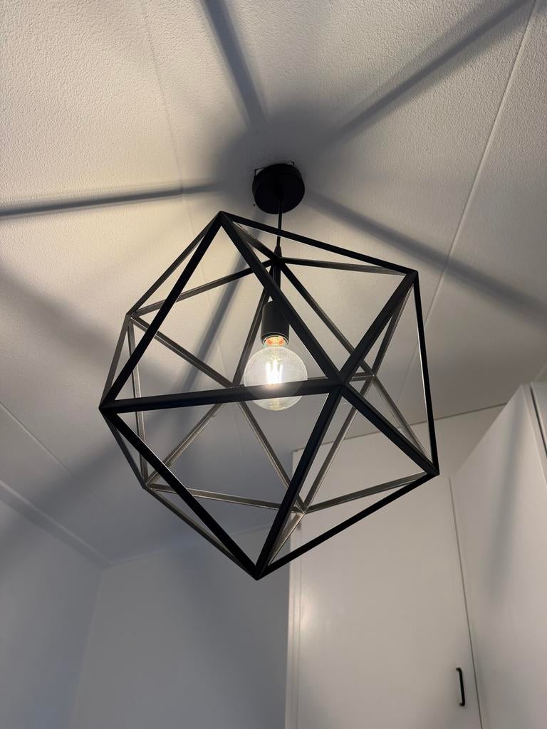 EGLO Embleton hanglamp zwart 46cm E27, Ophalen, Zo goed als nieuw, Metaal