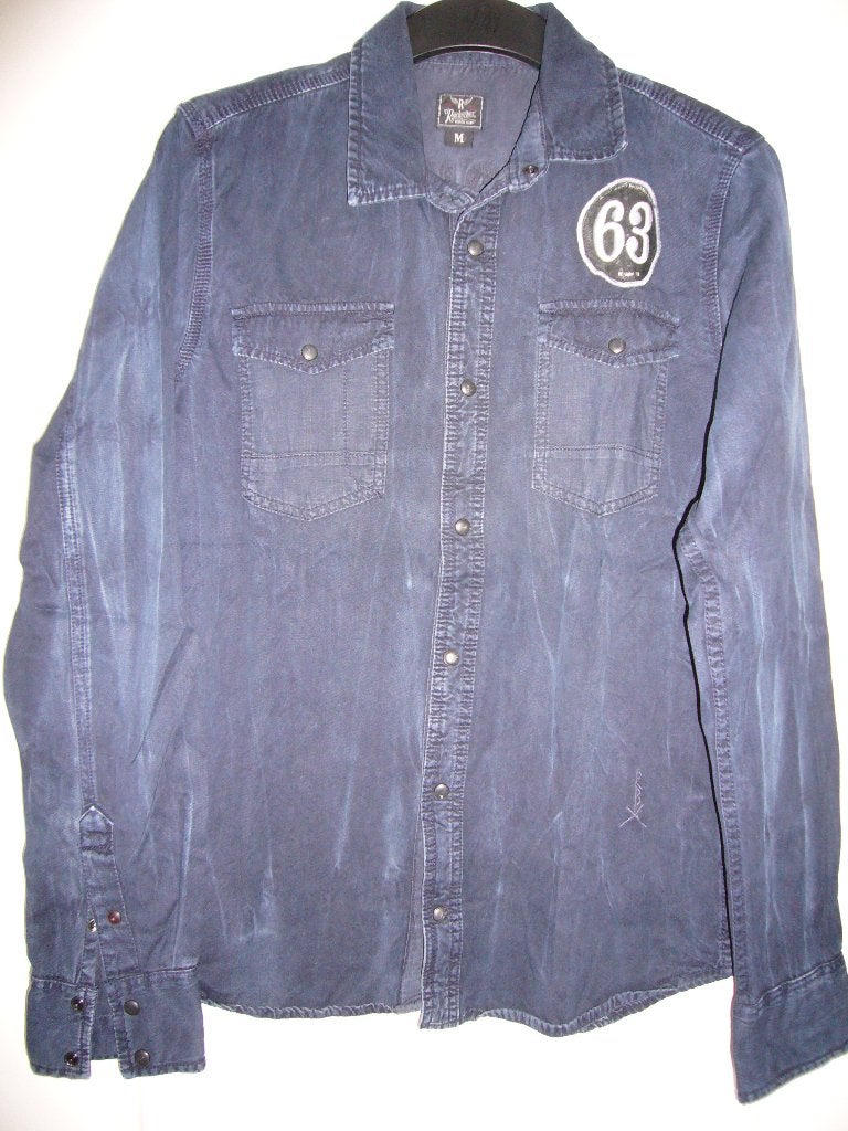 Donkerblauwe blouse, merk Rockerbox - The Sting, maat M, Rockerbox, Blauw, Nieuw, Halswijdte 39/40 (M)