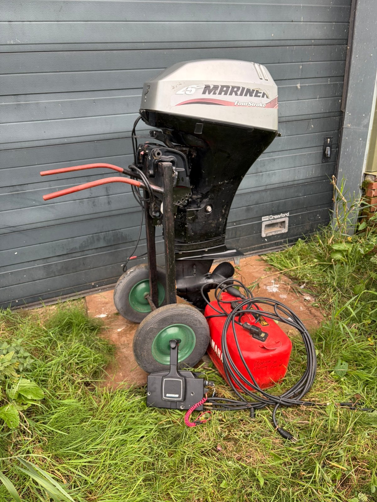 Mariner 25pk 4takt elektrisch gestarte buitenboordmotor, Ophalen, 10 tot 30 pk, Gebruikt, Viertaktmotor
