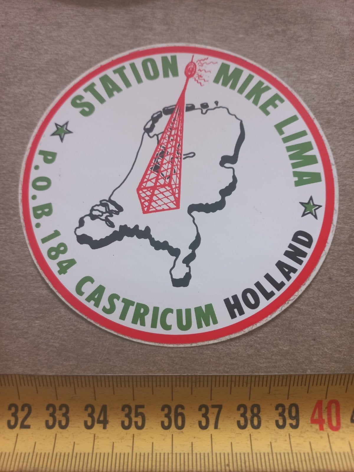 Vintage sticker Station Mike Lima Castricum Holland, Verzamelen, Ophalen of Verzenden