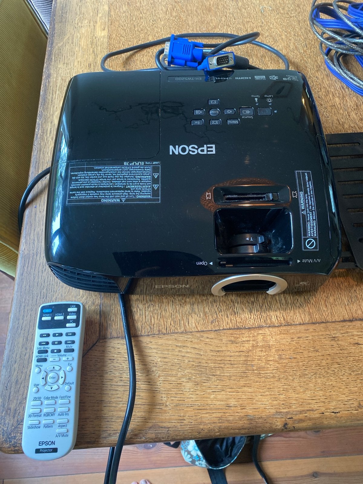 Epson 3LCD Beamer met Afstandsbediening en Accessoires, Ophalen of Verzenden, Gebruikt, LCD