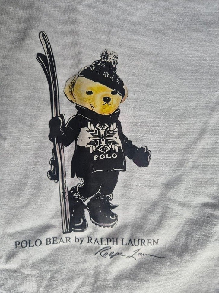 Polo Ralph Lauren Longsleeve T-shirt met Ski Beer, Maat 48/50 (M), Wit, Nieuw, Ophalen of Verzenden