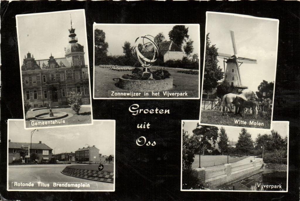 Groeten uit Oss - 5 afb - 1968 gelopen, Verzamelen, Ophalen of Verzenden, 1960 tot 1980, Gelopen, Noord-Brabant