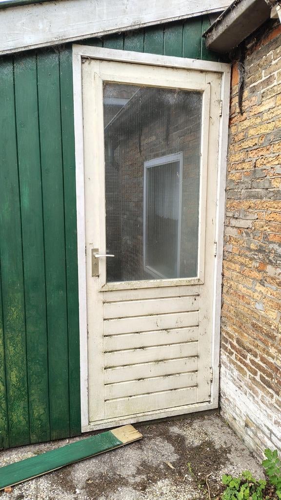 Houten deurkozijn, Gebruikt, Deurkozijn, 150 tot 225 cm, Inclusief glas
