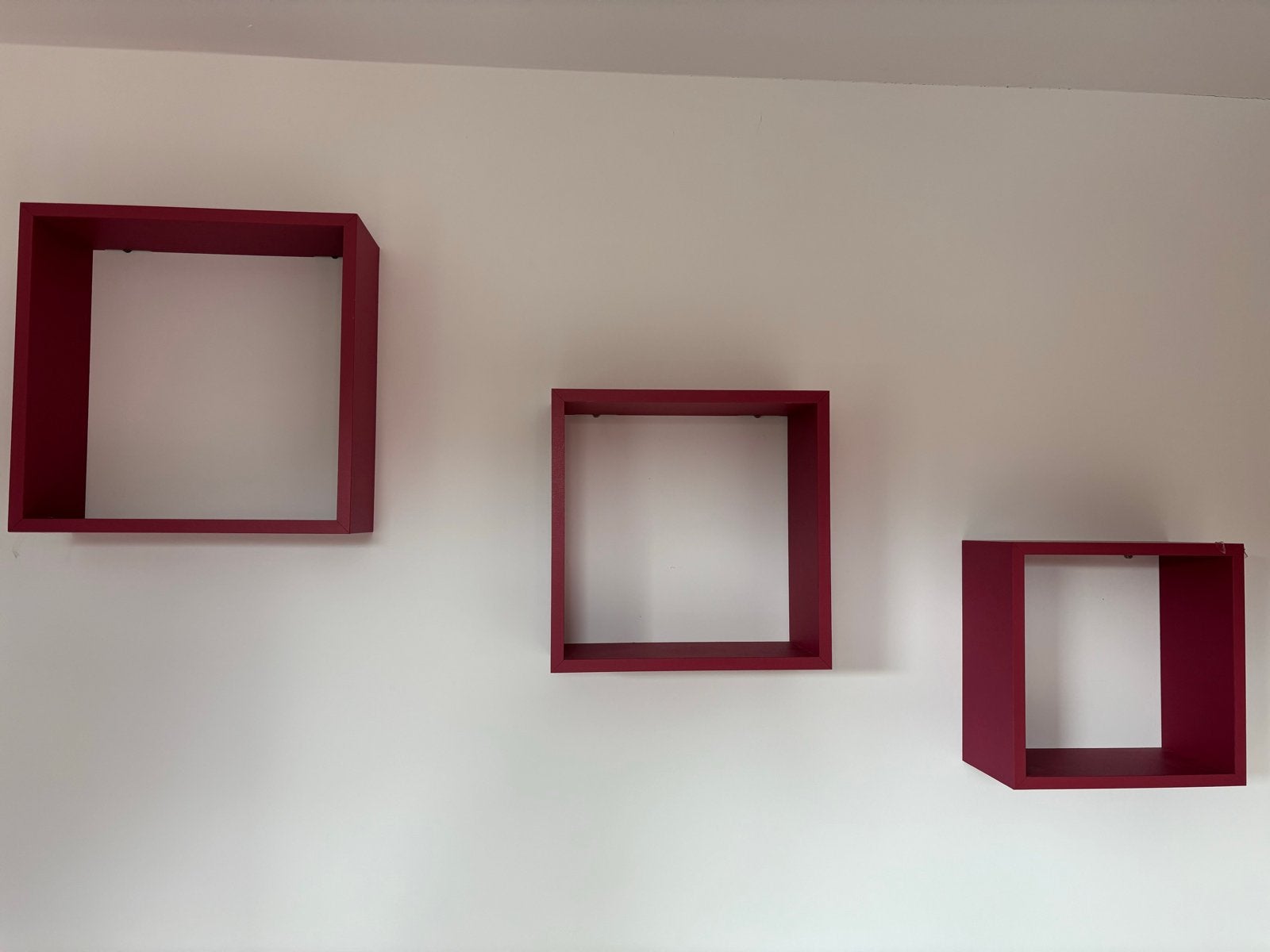 Set van 3 roze vierkante wandplanken, Huis en Inrichting, Ophalen, Gebruikt
