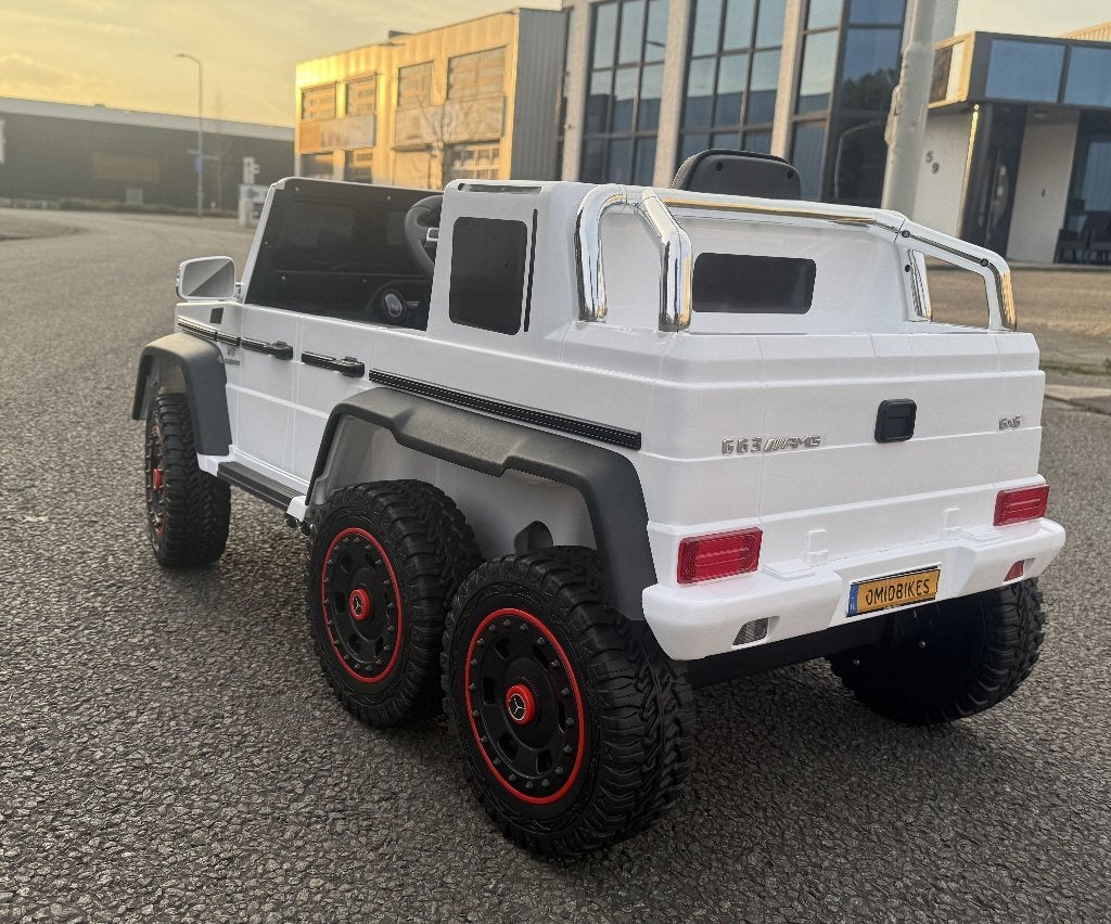 Mercedes G63 AMG 66 wit 12V – RC – Rubberband – Leder zit, Ophalen of Verzenden, Nieuw, Overige typen