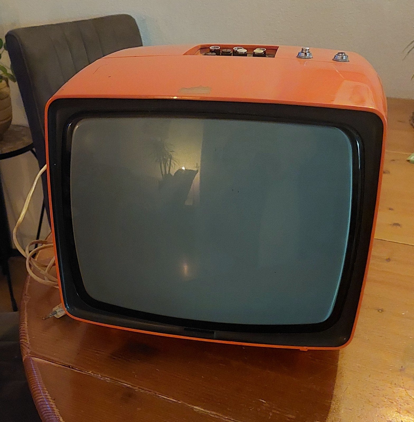vintage tv oranje jaren 70, Ophalen of Verzenden