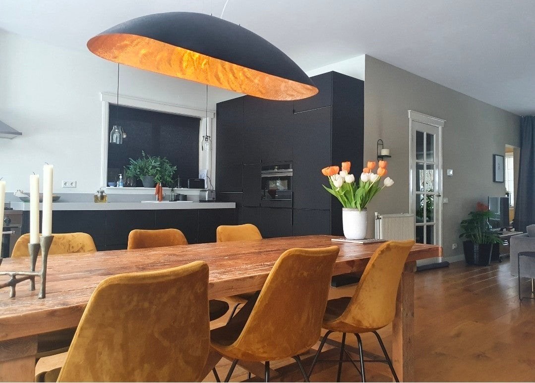 6 stuks eettafel stoelen - goudgeel velours, Ophalen, Overige kleuren, Zo goed als nieuw, Stof