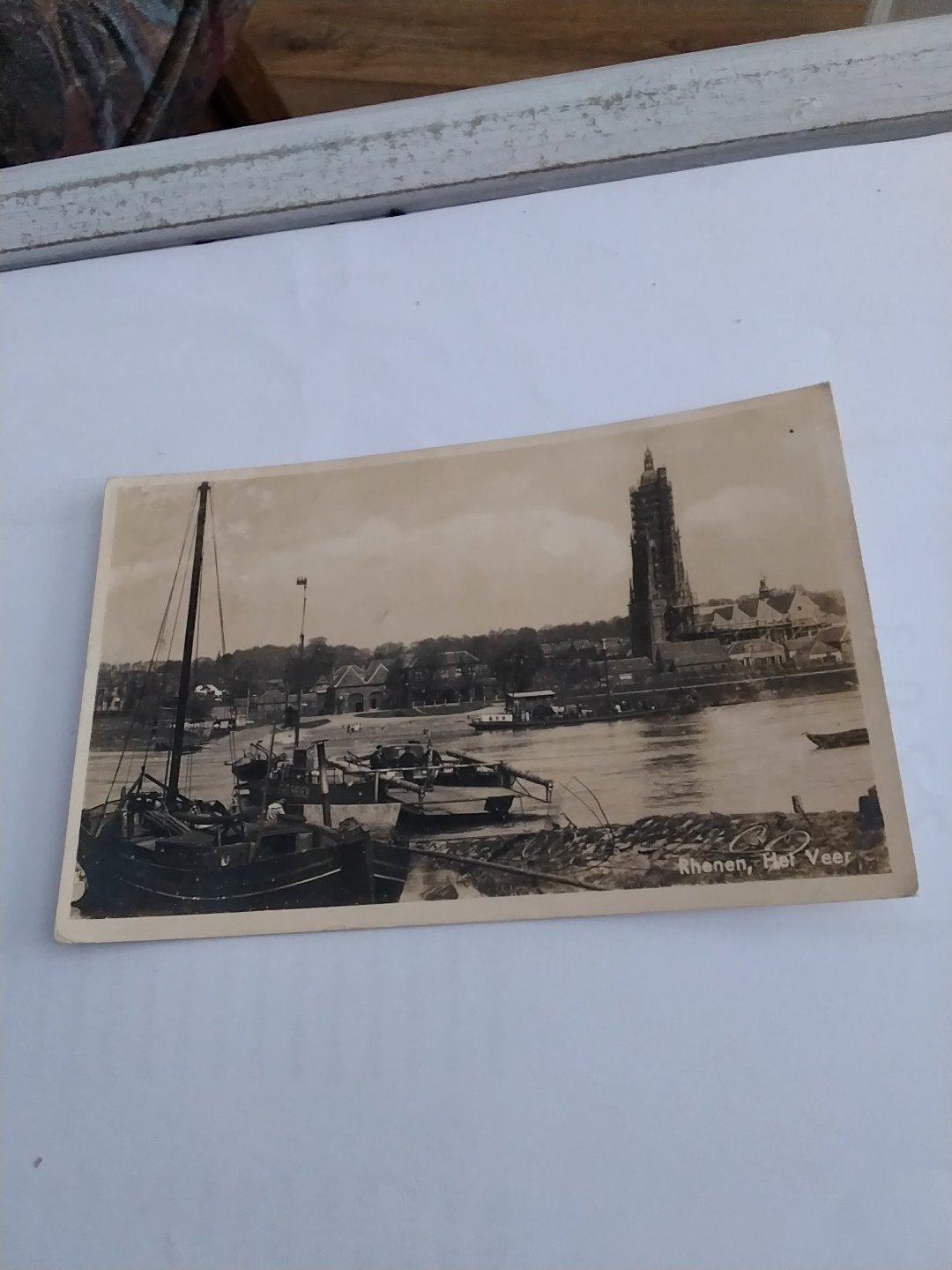 Oude Ansichtkaart Rhenen, Het Veer - 1952, Ophalen of Verzenden, 1940 tot 1960, Gelopen, Utrecht