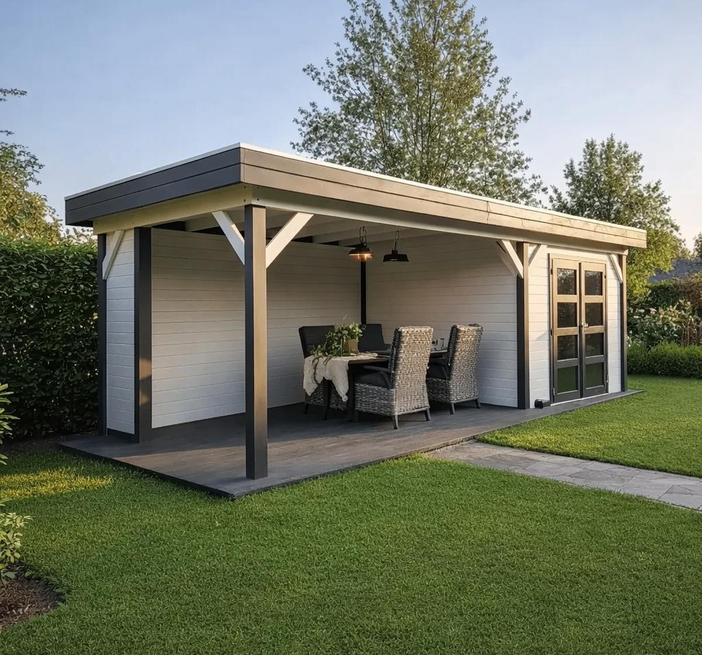 SHOWMODEL AANBIEDING BLOKHUT Bosuil, Ophalen, 250 tot 500 cm, Blokhut, Nieuw