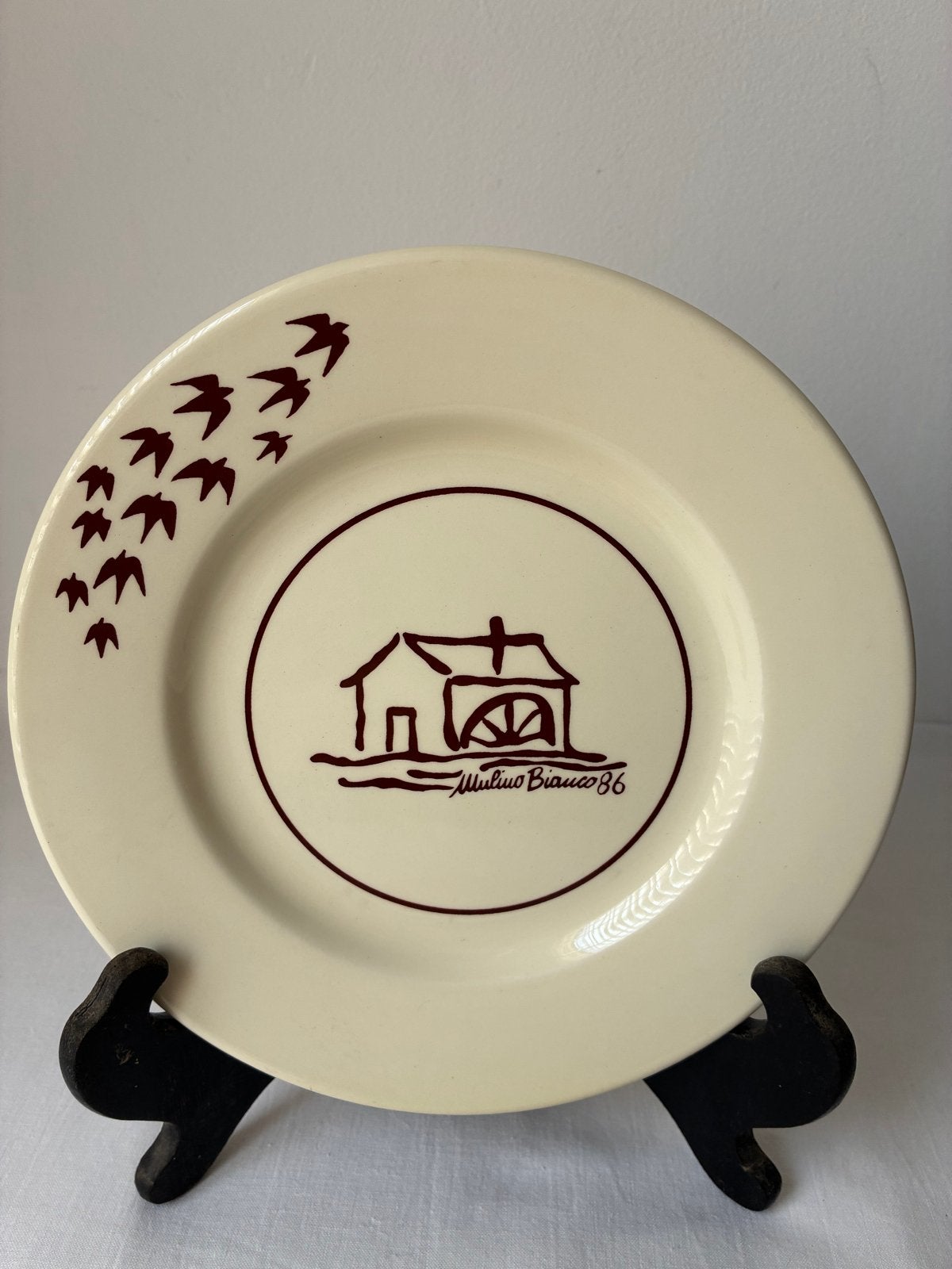 2 Vintage Mulino Bianco '86 verzamelbord met zwaluwen, Antiek en Kunst, Ophalen of Verzenden