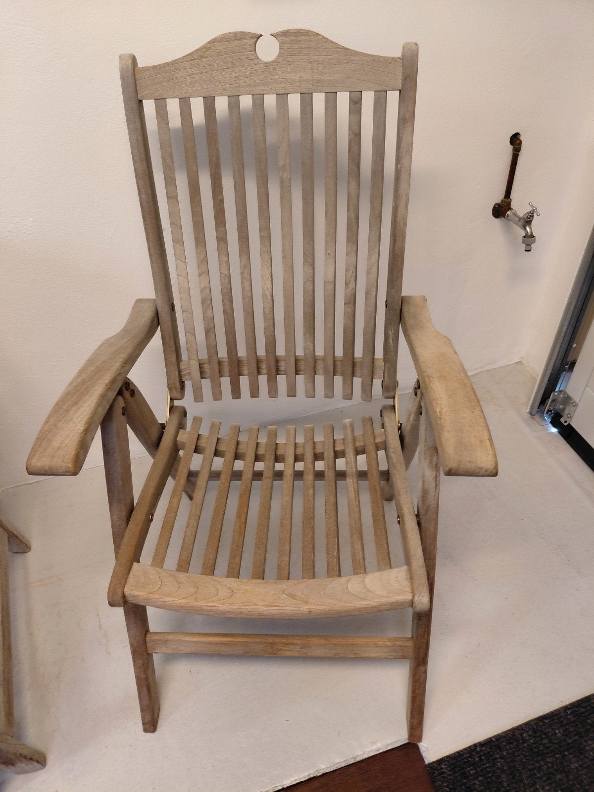 4 Teak tuinstoelen verstelbaar, Ophalen, Gebruikt