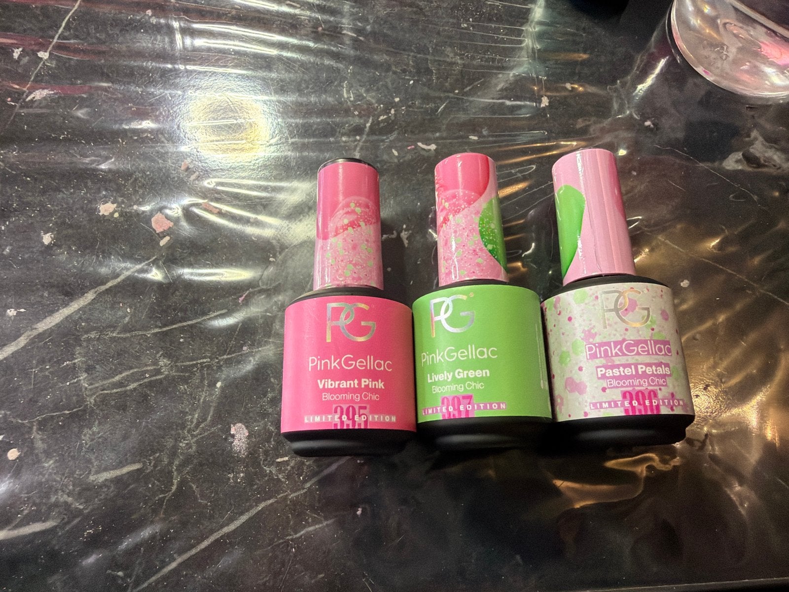 Pink Gellac nagellak set - Vibrant Pink, Lively Green, Paste, Ophalen of Verzenden, Nieuw, Overige typen