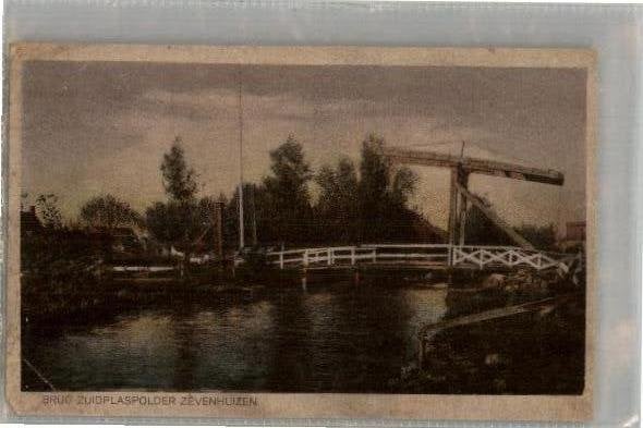 Zevenhuizen Brug Zuidplaspolder st 1920, Verzenden, Voor 1920, Gelopen, Zuid-Holland