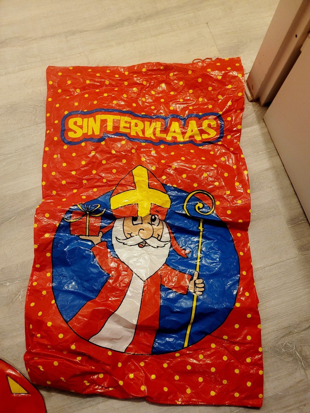Sinterklaas jute zak, plastic zak kado's, raam/wanddecoratie, Ophalen, Zo goed als nieuw