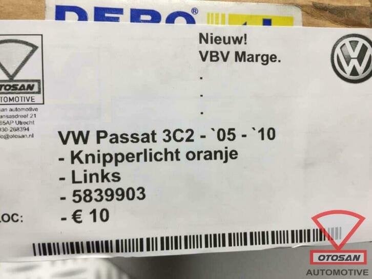 vw passat 3c2 2006 knipperlicht nieuw! links 5839903, Volkswagen, Volkswagen AG, Nieuw, Berliner Ring 2
38440  Wolfsburg, DE