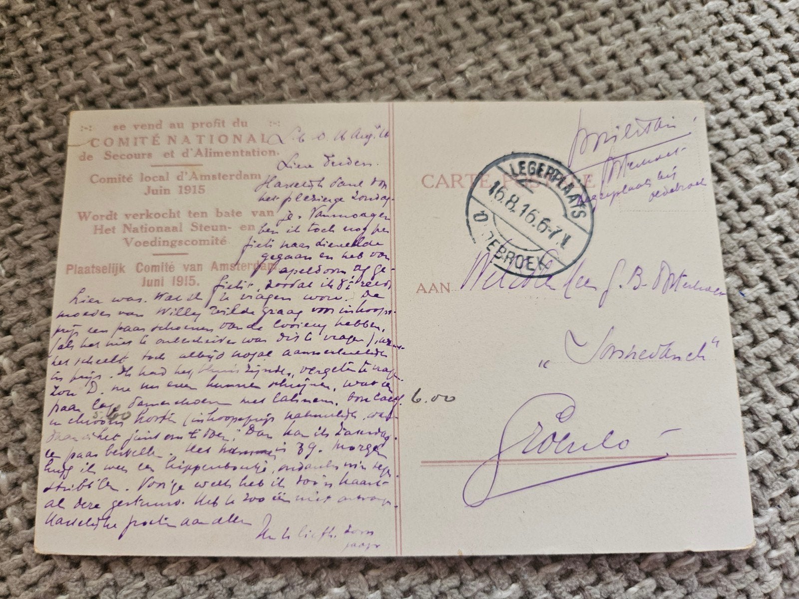 WOI Ansichtkaart: Het Vaderland in Rouw militair., Verzamelen, Ansichtkaarten | Nederland, Gelopen, Voor 1920, Ophalen of Verzenden