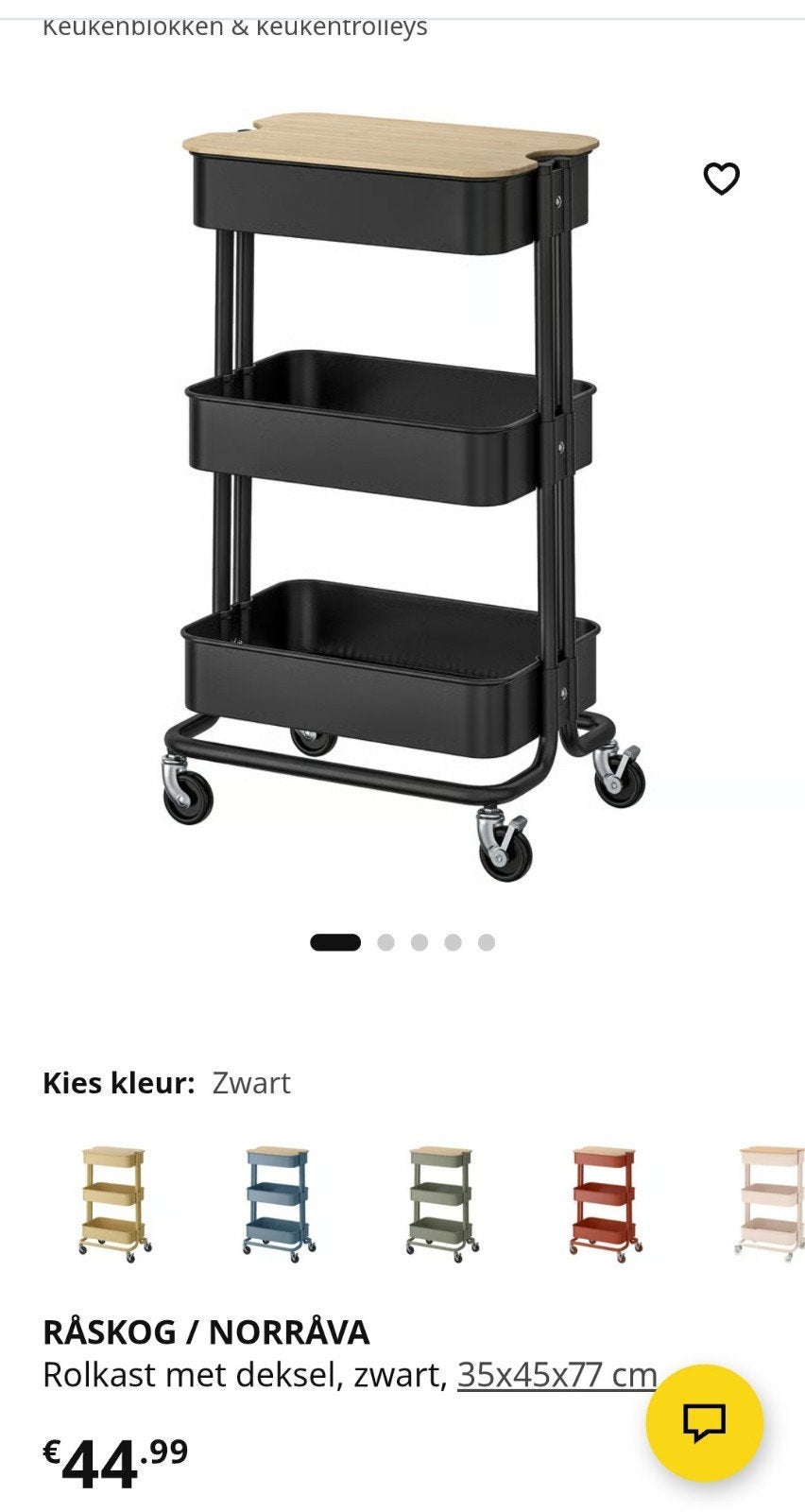 IKEA VERRIJDBAAR KARRETJE, Ophalen