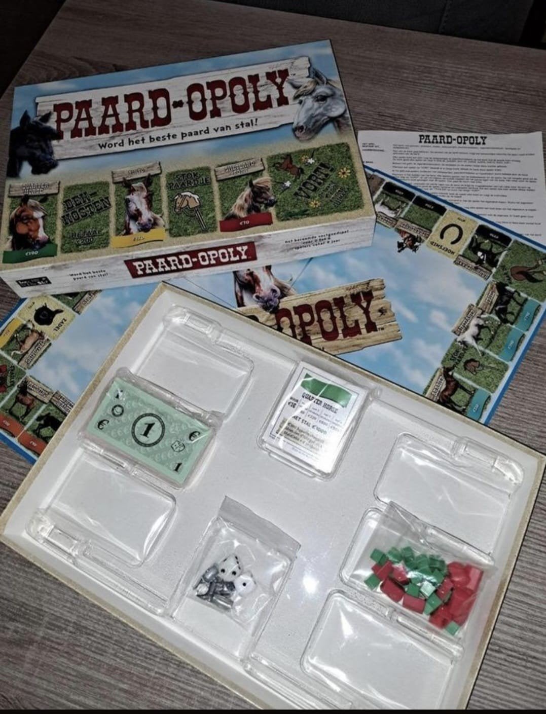 Paard opoly, Hobby en Vrije tijd, Gezelschapsspellen | Bordspellen, Ophalen of Verzenden, Zo goed als nieuw