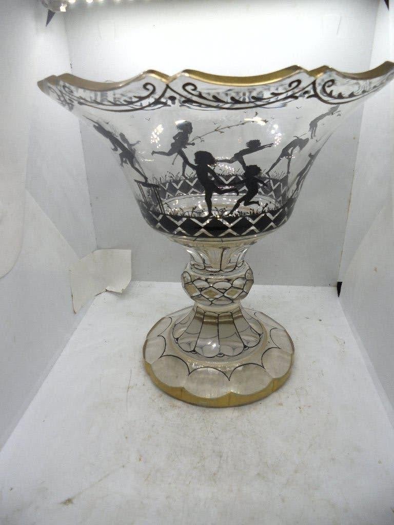 jugendstil art deco glas bokaal haida weens, Ophalen of Verzenden