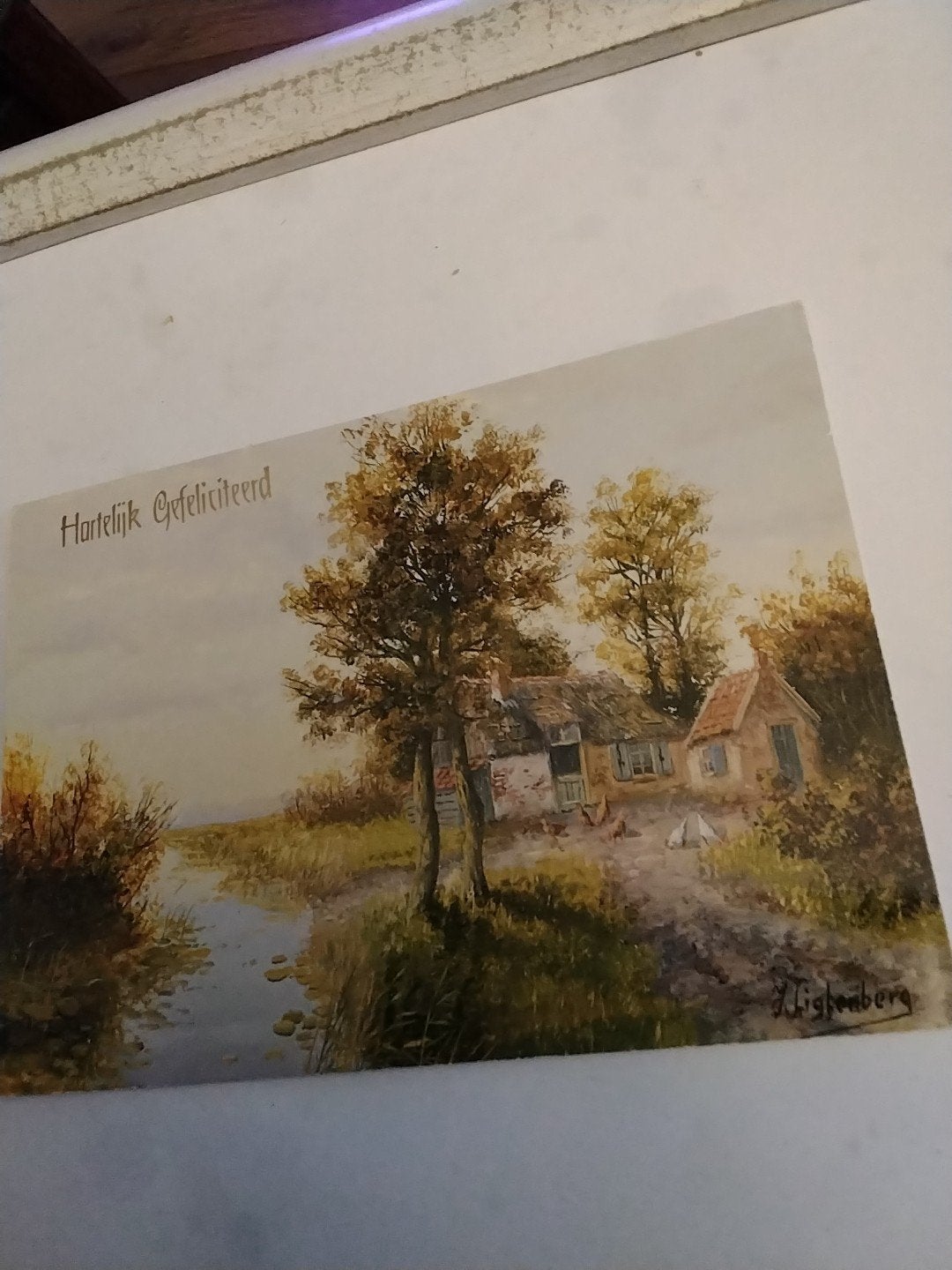 Ansichtkaart 'Huisje aan het water' - J.Ligtenberg, Ophalen of Verzenden, 1980 tot heden, Gelopen