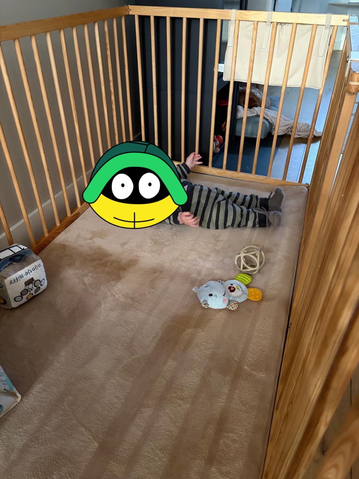 Playpen grond box + box kleed, Ophalen, Gebruikt, Rechthoekig, Boxkleed