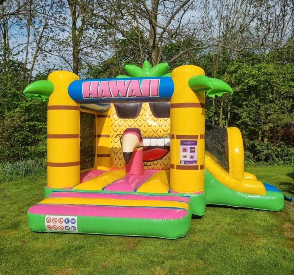 Springkussen “Hawaii” te huur, Ophalen of Verzenden, Zo goed als nieuw, Overige