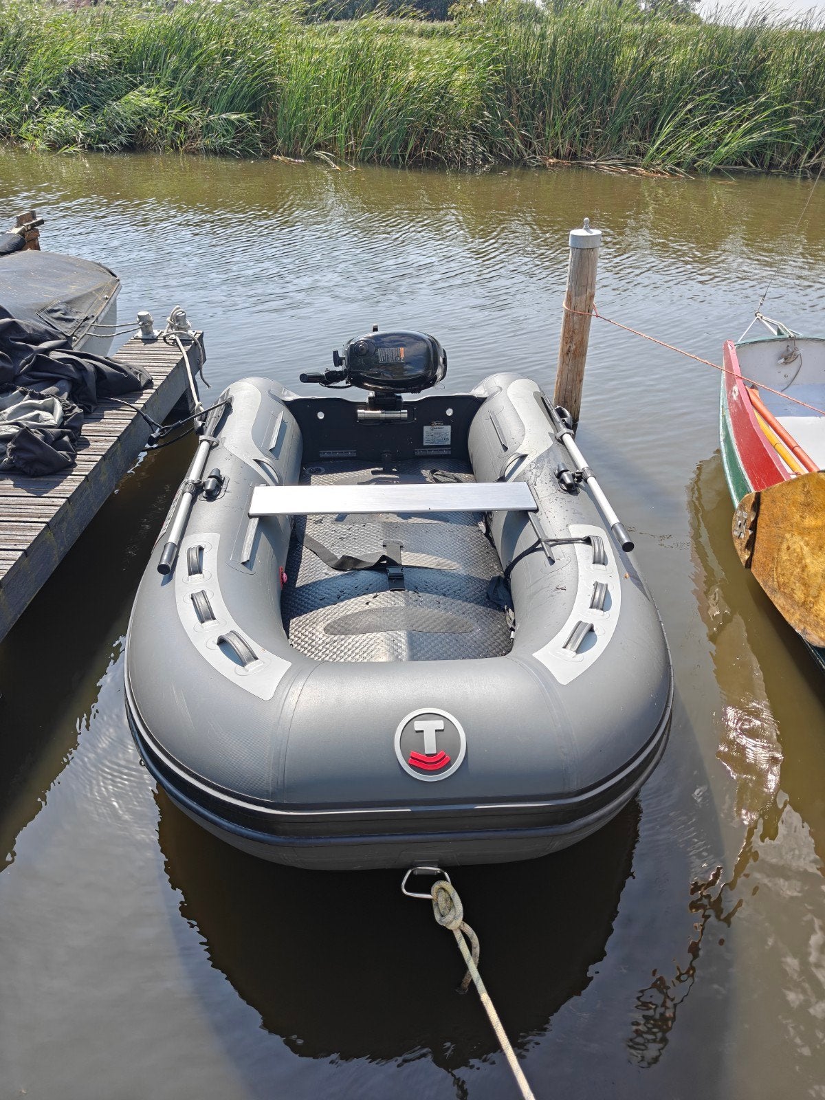 Talamex  highline rubberboot met Suzuki 6pk buitenboordmotor, Watersport en Boten, Ophalen, Airdeck, Peddels, Zo goed als nieuw