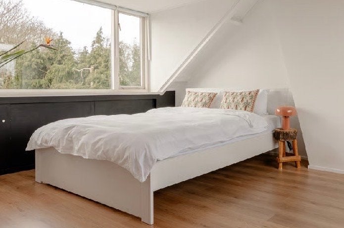 IKEA Bed frame 160x200 wit met matras, Ophalen, Gebruikt, Wit, Tweepersoons