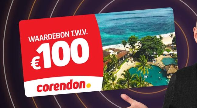Corendon waardebon t.w.v. €100, Tickets en Kaartjes, Kortingen en Cadeaubonnen, Eén persoon, Kortingsbon