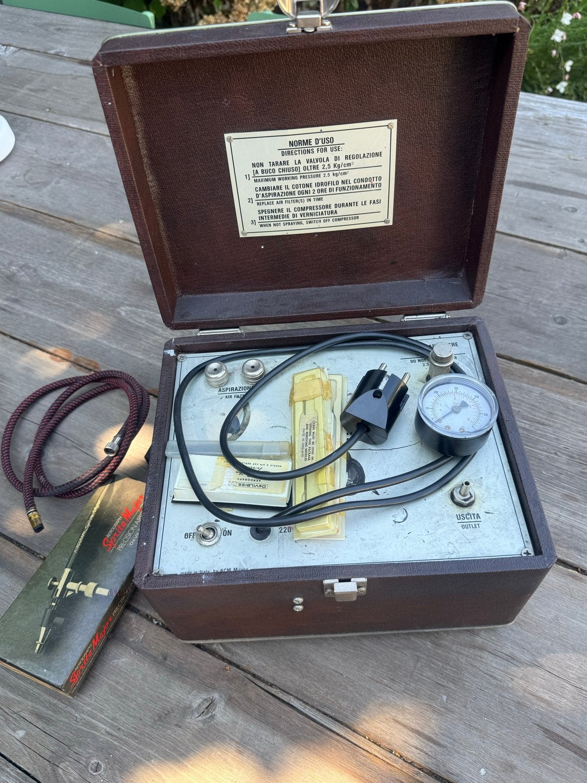 Vintage Aerograph Sprite Major Airbrush met Compressor, Ophalen of Verzenden, Gebruikt, Airbrush en Toebehoren