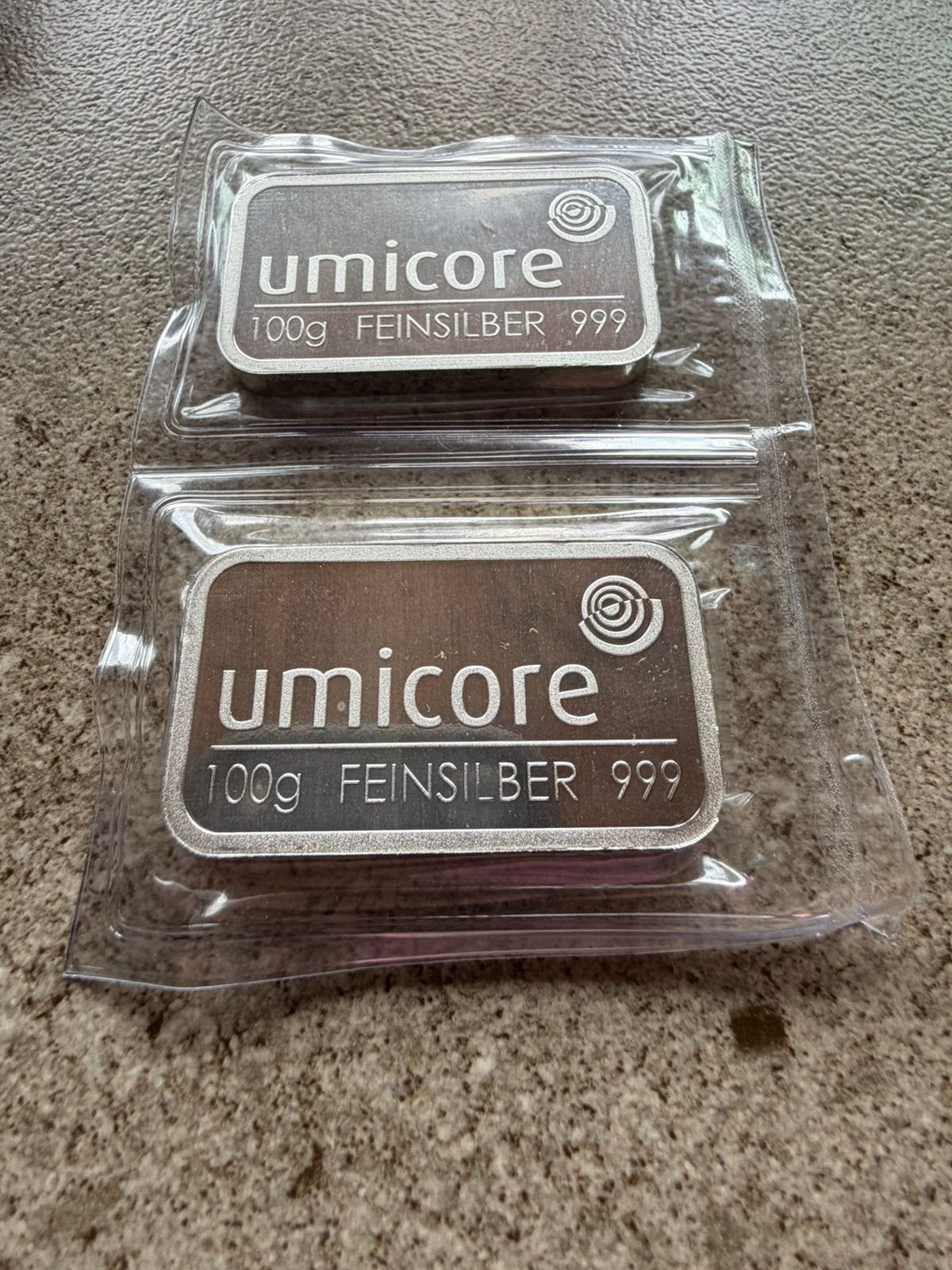 100 grammers Umicore nog 3 stuks, Ophalen of Verzenden, Zilver