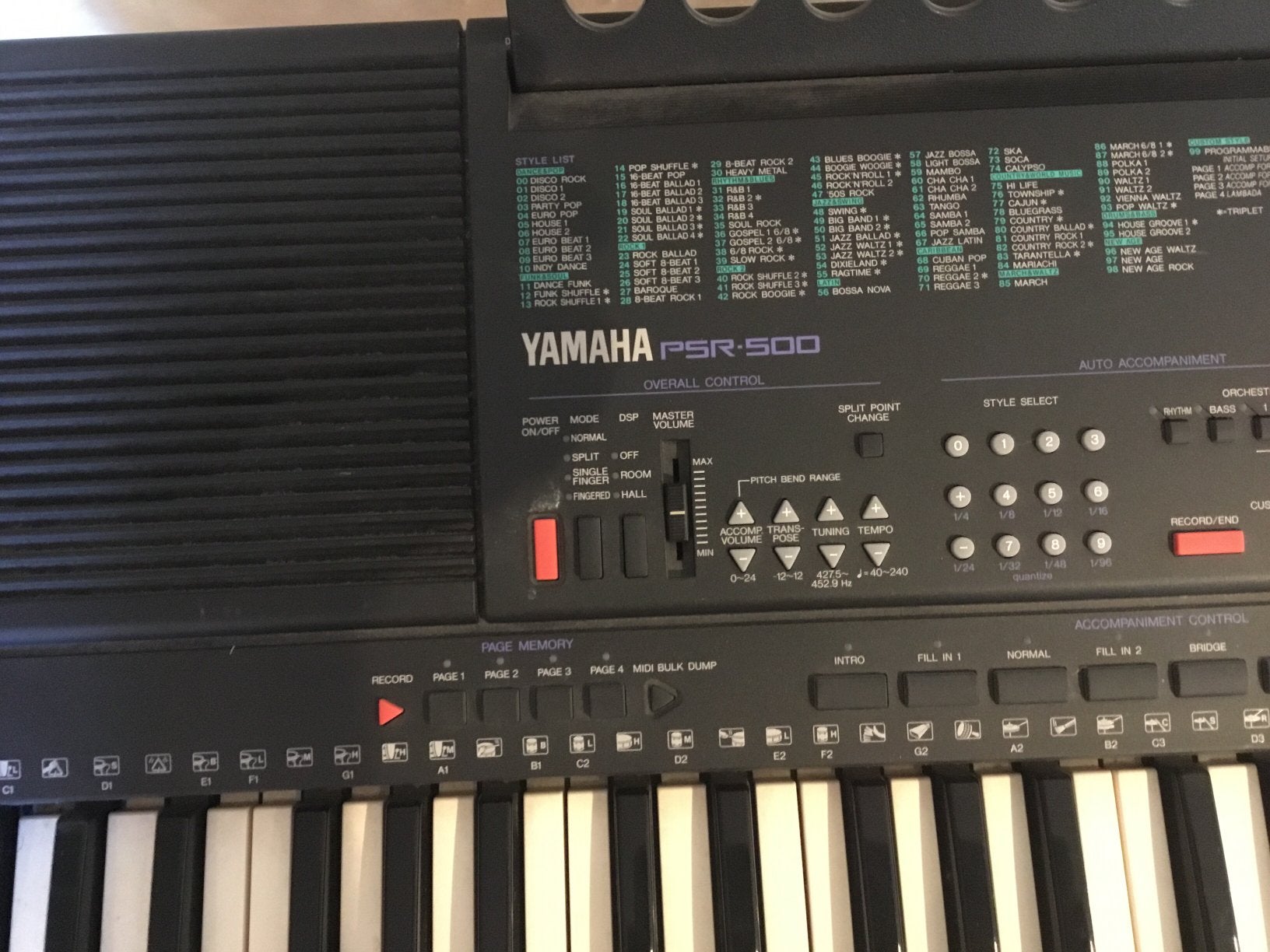 Foto 4 van Keyboard Yamaha PSR 500