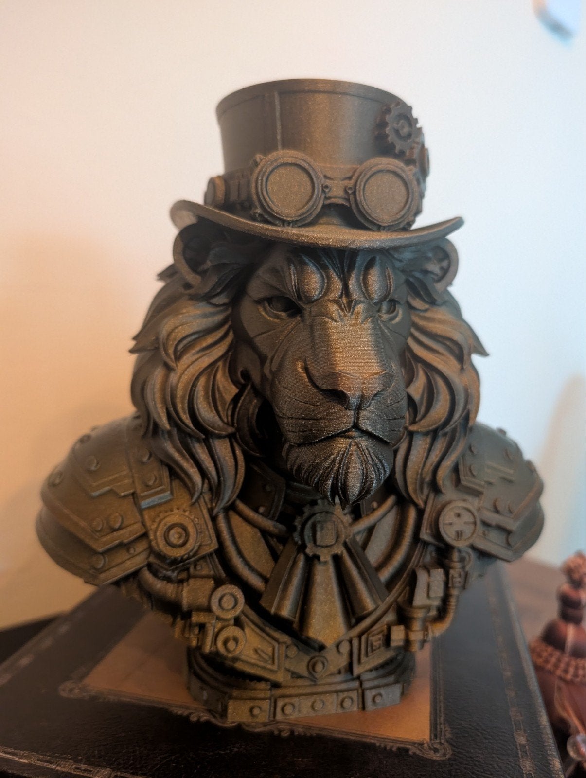 Nieuw 3D Steampunk Leeuw Beeld - 22x20cm, Kunststof, Ophalen of Verzenden, 20 - 50 cm, Beeld