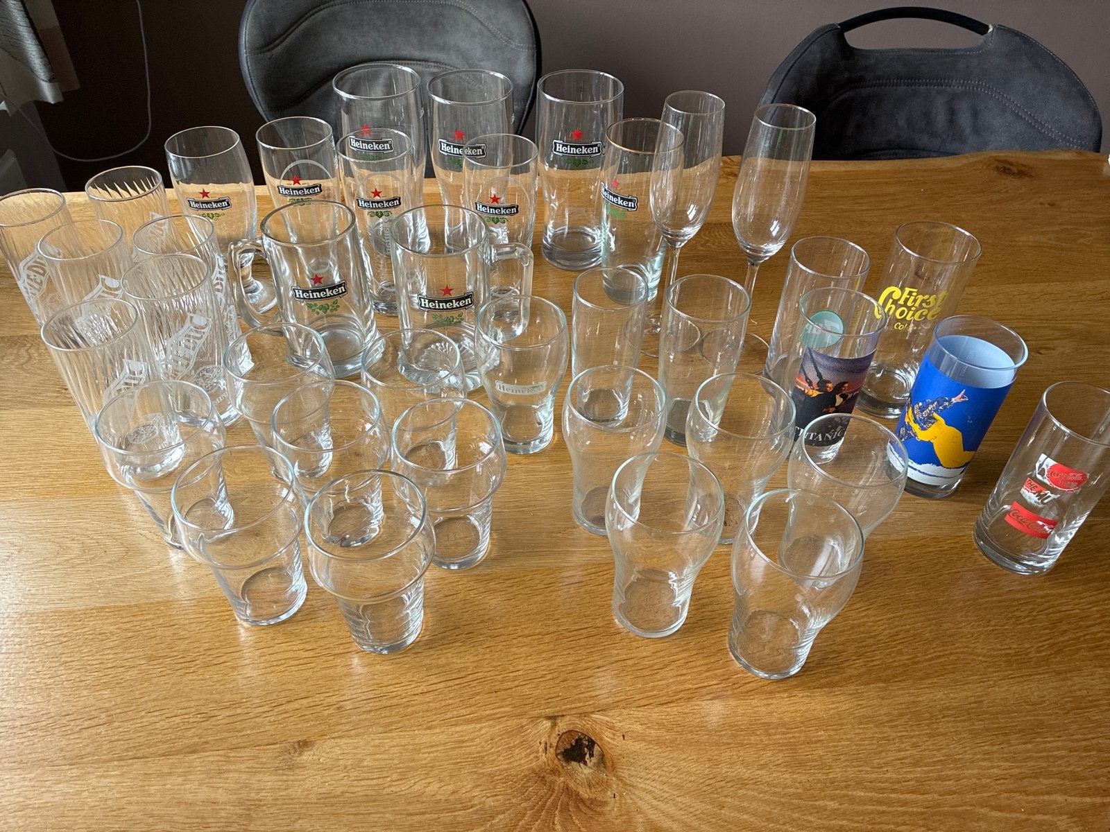 Diverse glazen: Heineken, Coca-Cola, First Choice en meer, Ophalen of Verzenden, Meerkleurig, Overige merken, Glas