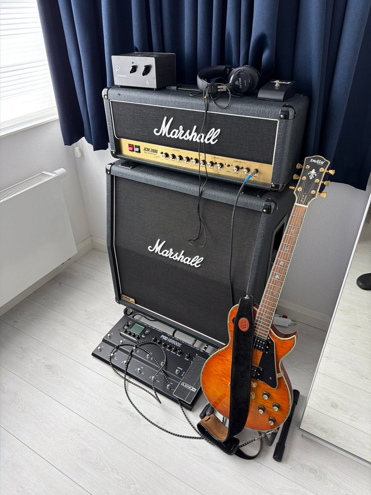 Marshall JCM 2000 DSL50 met 1960 Lead cab en Indie gitaar, Muziek en Instrumenten, Ophalen, Met versterker, Zo goed als nieuw