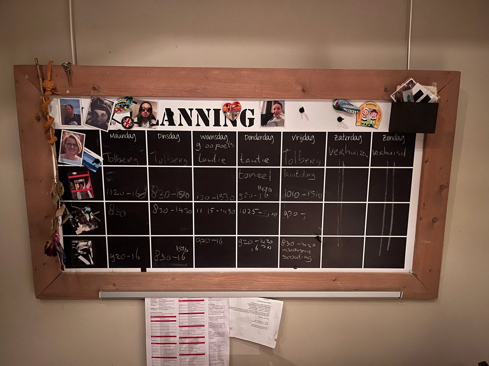 Familie planbord Magnetisch krijtbord, Ophalen, Gebruikt, Krijtbord