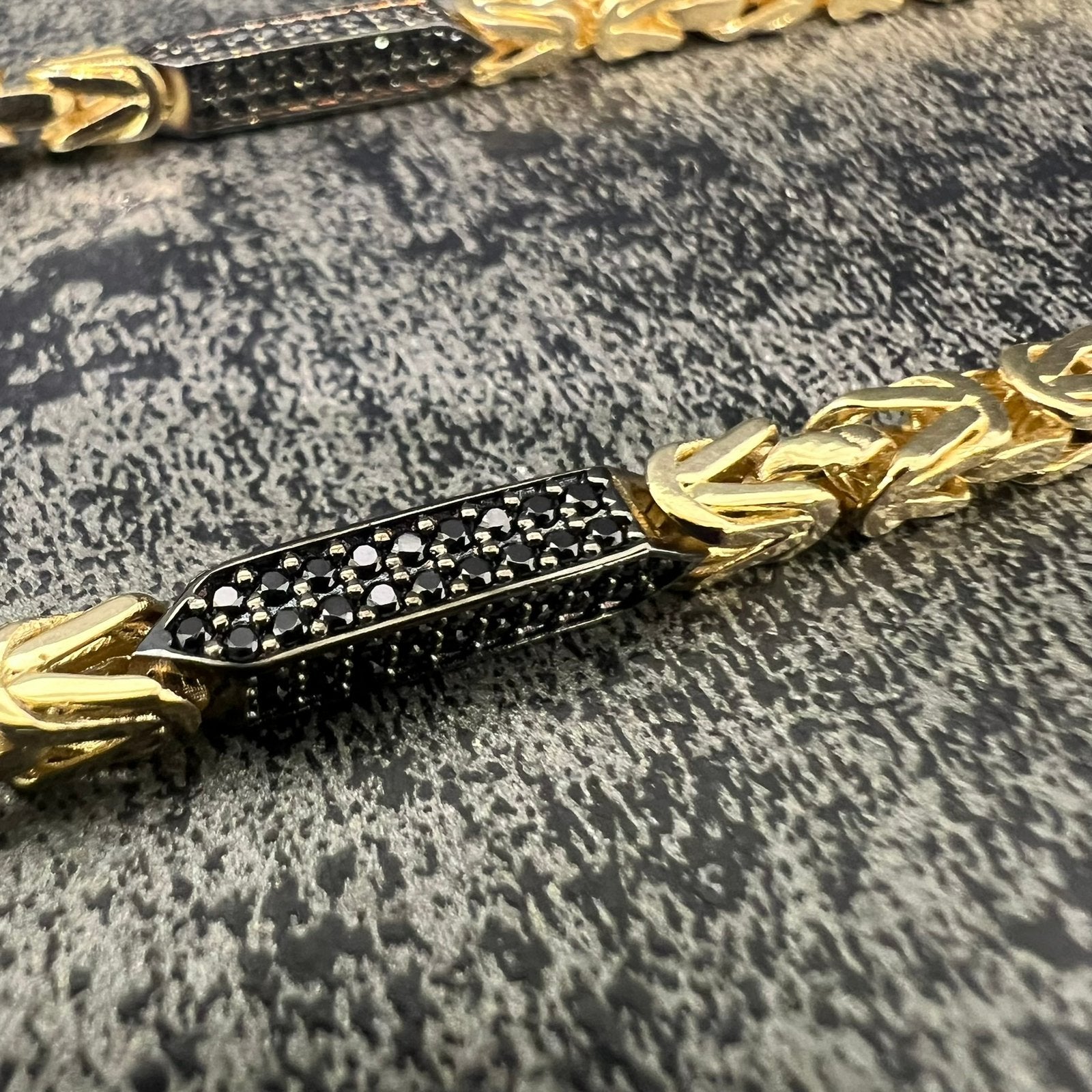 14 karaat gouden koningsketting prachtig ketting zwart onyx, Ophalen of Verzenden, Nieuw, Goud