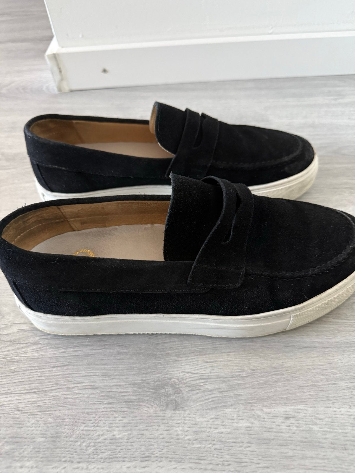 Goosecraft zwarte suède instappers - maat 42, Kleding | Heren, Ophalen of Verzenden, Zo goed als nieuw, Zwart, Loafers