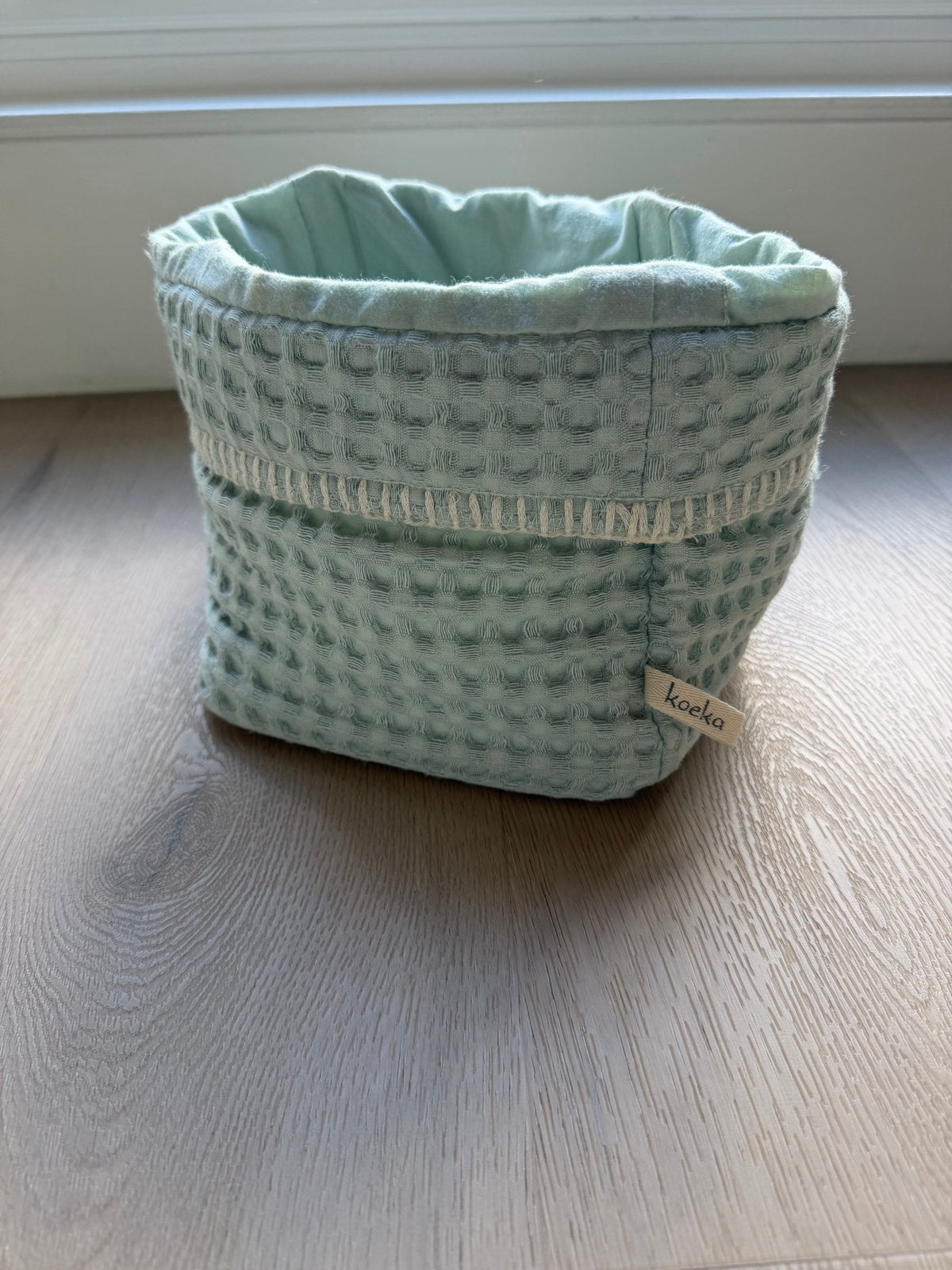 Koeka commode mandje wafelstof mintgroen, Ophalen of Verzenden, Zo goed als nieuw