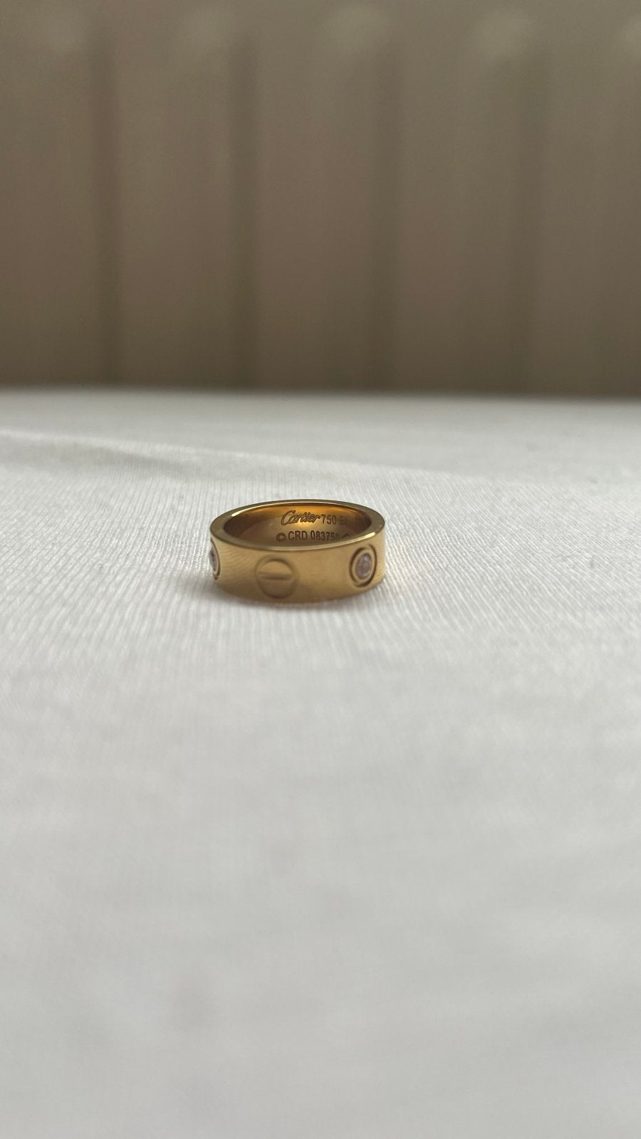 Cartier Ring Goud met Diamanten - Maat 7, Ophalen of Verzenden, Zo goed als nieuw, 17 tot 18, Met edelsteen