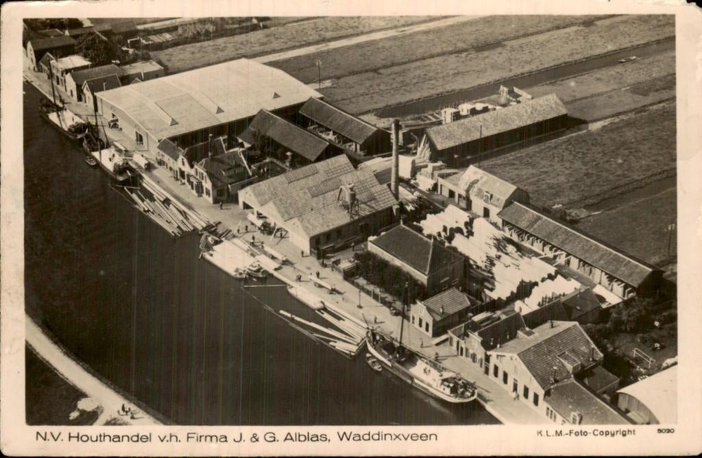 Waddinxveen - Houthandel - Firma J. & G. Alblas, Verzamelen, Ophalen of Verzenden, 1920 tot 1940, Ongelopen, Zuid-Holland