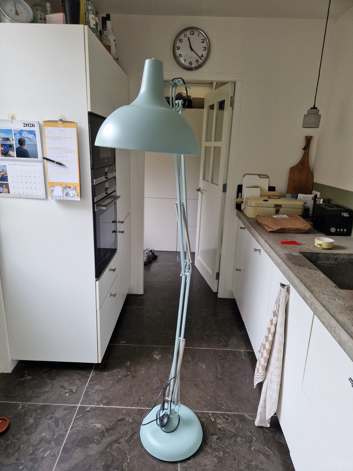 Staande lamp, lichtblauw 1,8 hoog, Ophalen, Zo goed als nieuw, 150 tot 200 cm