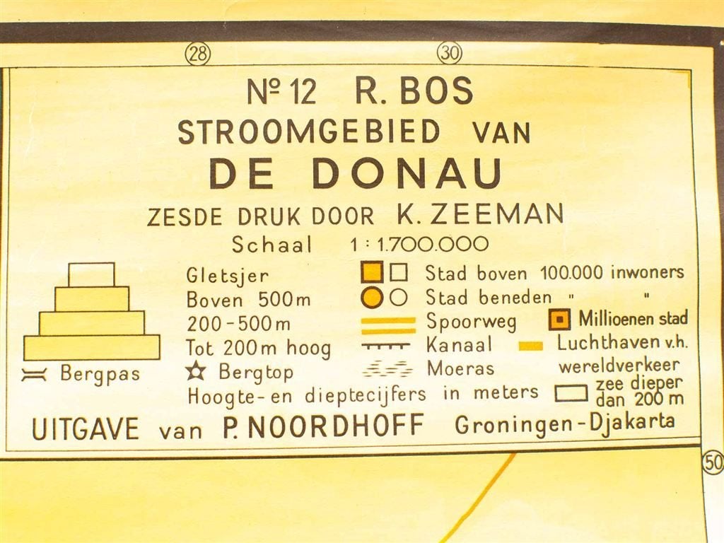 schoolplaat van stroomgebied van de donau 33899, Antiek en Kunst, Ophalen of Verzenden, Geschiedenis