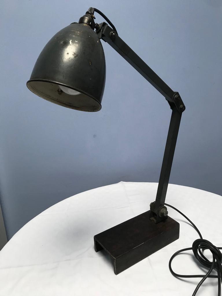 Stoere memlite industrieel tafellamp werkplaatslamp., Antiek en Kunst, Ophalen of Verzenden