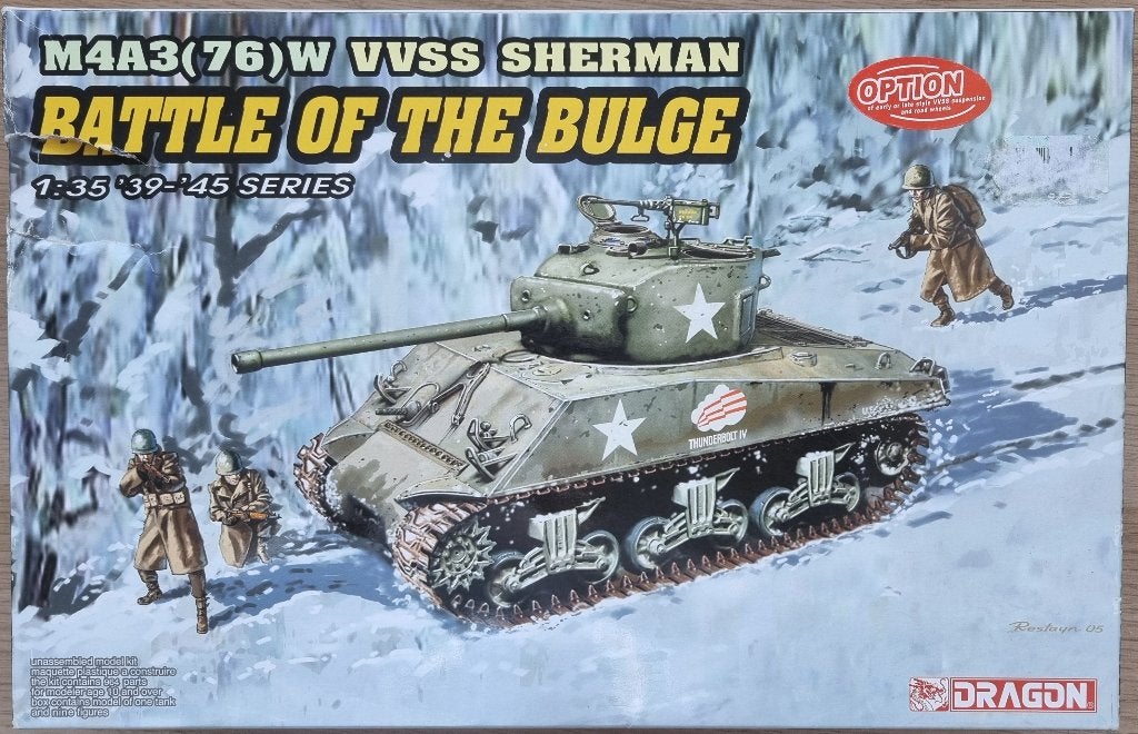 Dragon 1:35 #6255 WWII U.S. M4A3(76)W VVSS Sherman Ardennes, Overige merken, Tank, 1:32 tot 1:50, Nieuw