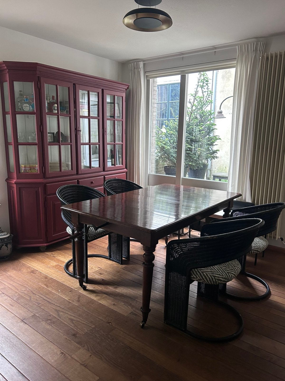 Eetkamer tafel eikenhout met 2 verlengstukken ‘spindel’, Ophalen, Gebruikt