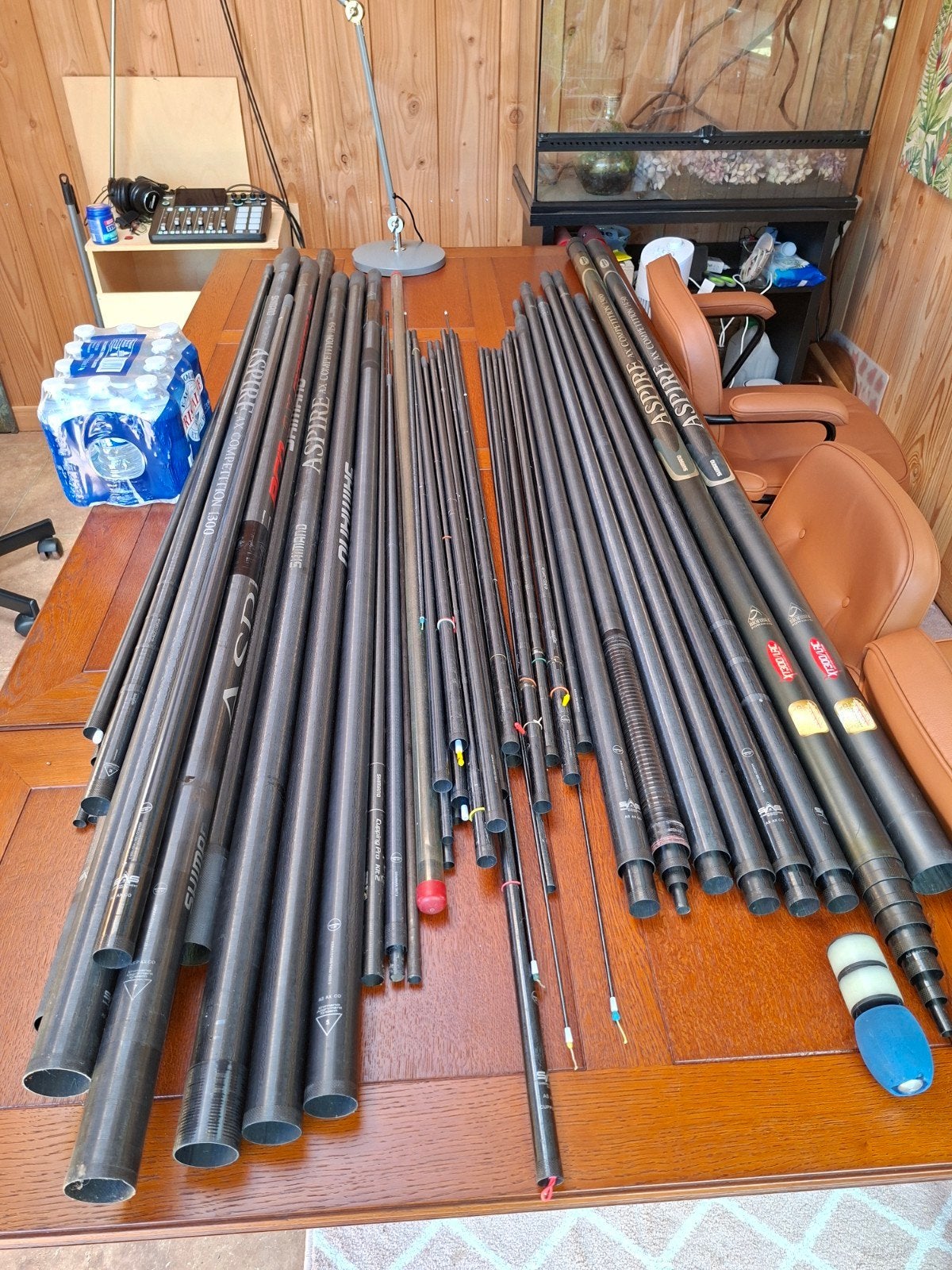 Shimano Aspire Competition (Pro) 14,5m zeer compleet, Watersport en Boten, Ophalen, Gebruikt, Vaste hengel